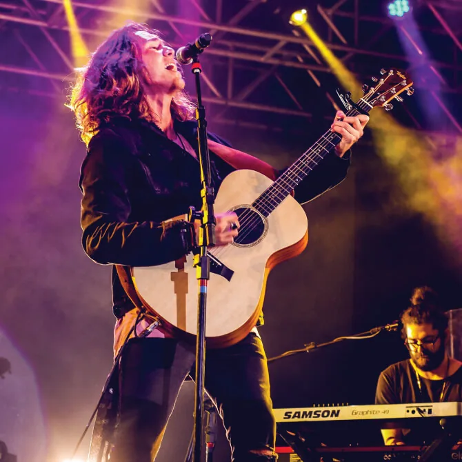 Artist performing live
